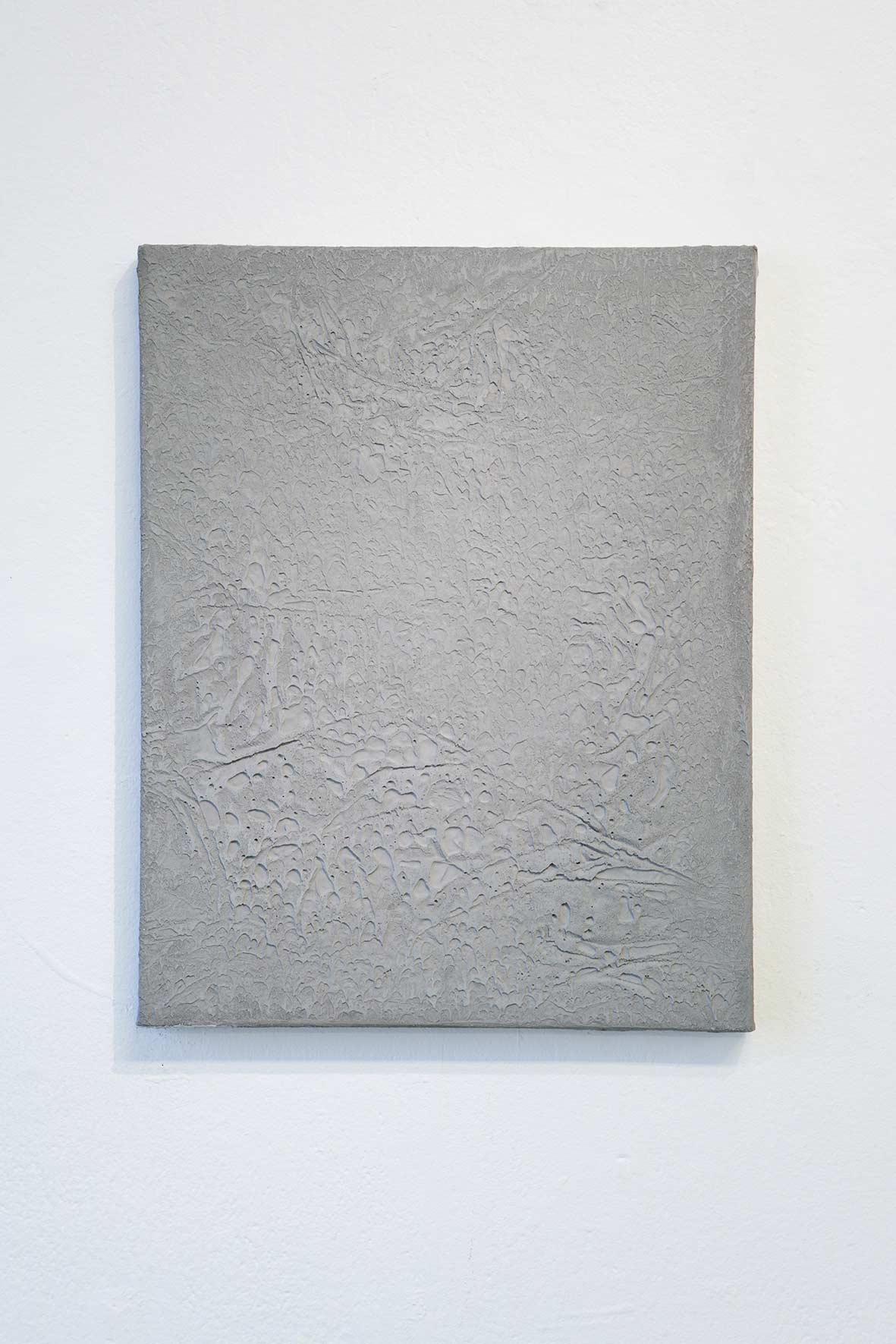Untitled, 2015, concrete and acrylic on canvas, cm. 42 x 33